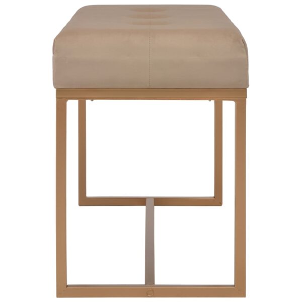 vidaXL Bench 80 cm Beige Velvet - Image 3