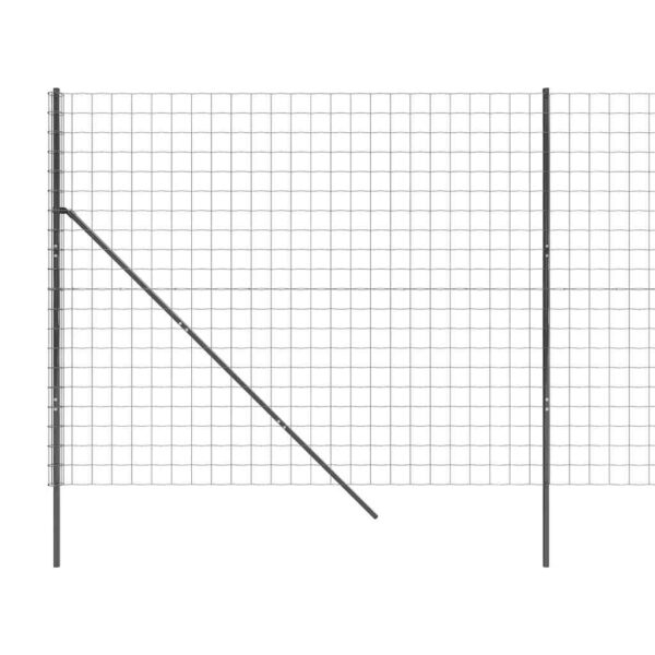 vidaXL Wire Mesh Fence Anthracite 1.6x10 m Galvanised Steel - Image 5