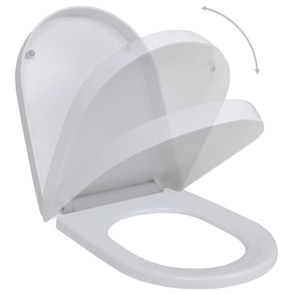 vidaXL Toilet Seats with Soft Close Lids 2 pcs Plastic White - Image 2