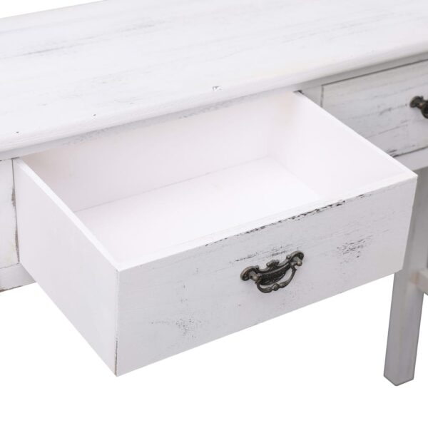 vidaXL Console Table Antique White 90x30x77 cm Wood - Image 6