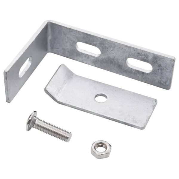 vidaXL Wall Corner Connector 10 Sets Silver - Image 3
