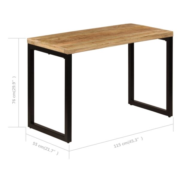 vidaXL Dining Table 115x55x76 cm Solid Mango Wood and Steel - Image 8
