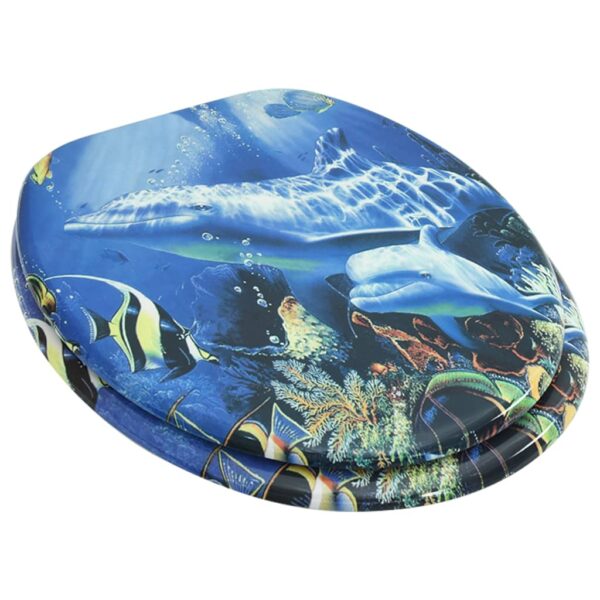 vidaXL WC Toilet Seat MDF Lid Dolphins - Image 2