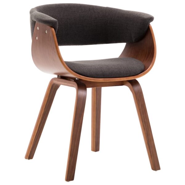 vidaXL Dining Chair Grey Bent Wood and Fabric - Image 1