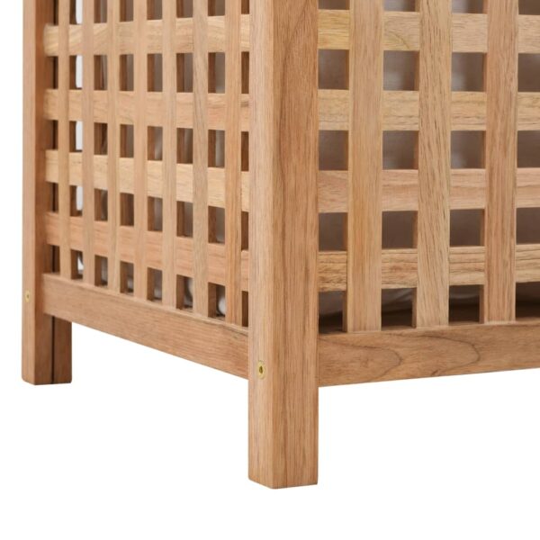 vidaXL Laundry Bin 39x39x65 cm Solid Walnut Wood - Image 6