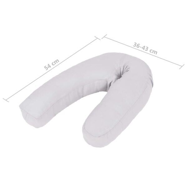 vidaXL Pregnancy Pillow J-Shaped 54x(36-43) cm Grey - Image 3