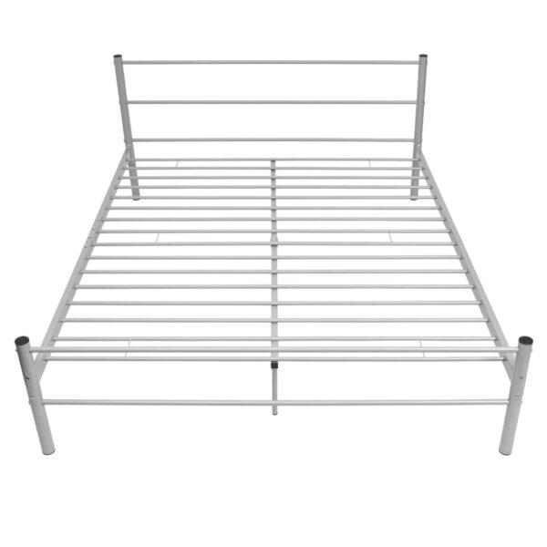 vidaXL Bed Frame without Mattress Grey Metal Queen Size - Image 3
