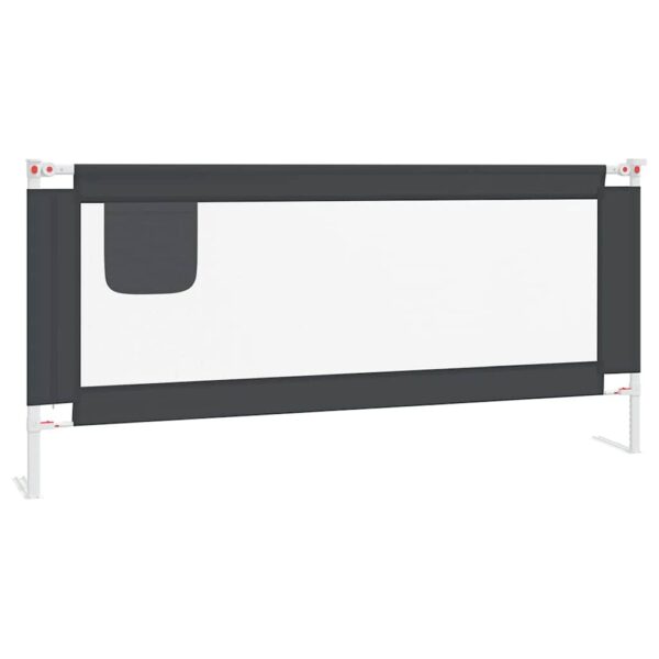 vidaXL Toddler Safety Bed Rail Dark Grey 200x25 cm Fabric - Image 2