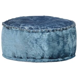 vidaXL Round Pouffe Velvet 40x20 cm Blue