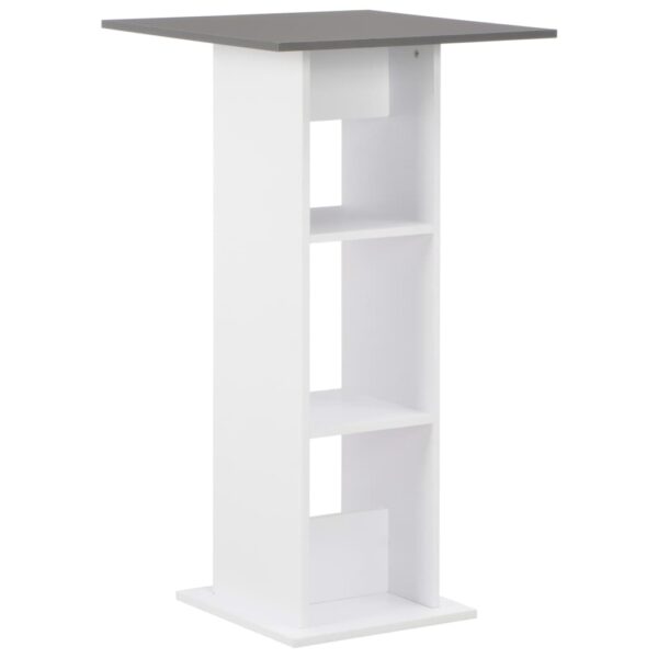 vidaXL Bar Table White and Anthracite Grey 60x60x110 cm - Image 1