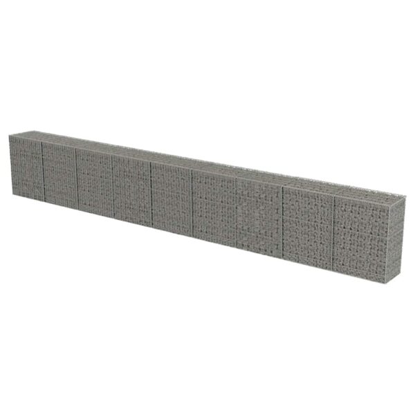 vidaXL Gabion Wall with Covers Galvanised Steel 900x50x100 cm - Image 2