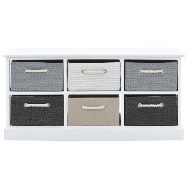 vidaXL Storage Bench 6 Drawers Wood - Image 3