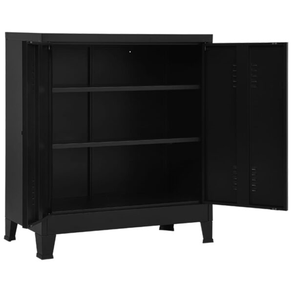 vidaXL Industrial Storage Chest Black 90x40x100 cm Steel - Image 2
