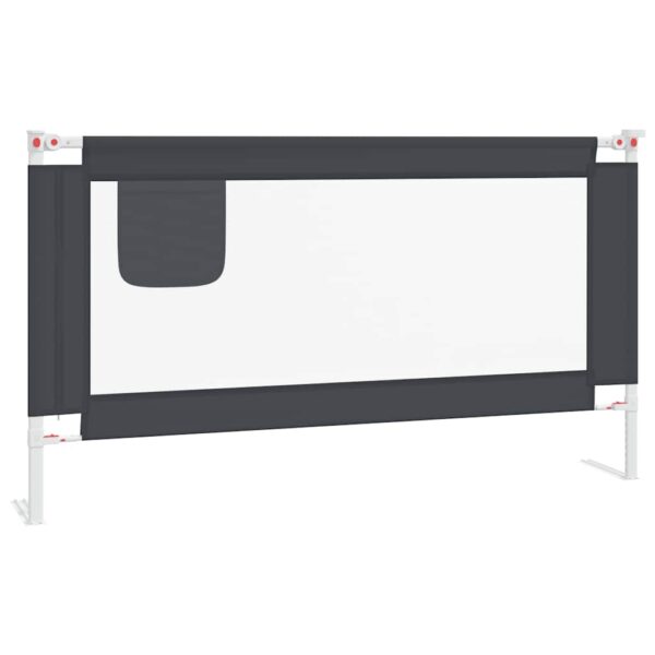 vidaXL Toddler Safety Bed Rail Dark Grey 150x25 cm Fabric - Image 2