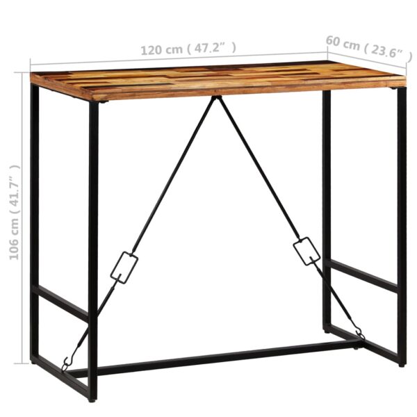 vidaXL Bar Table Solid Reclaimed Wood 120x60x106 cm - Image 8