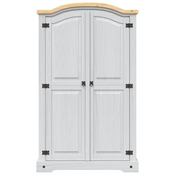 vidaXL Wardrobe Mexican Pine Corona Range 2 Doors White - Image 4