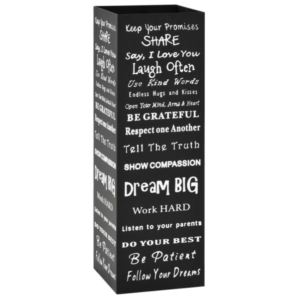 vidaXL Umbrella Stand Text Steel Black - Image 1