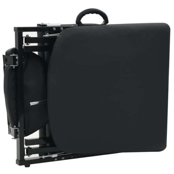 vidaXL Portable Facial Treatment Chair Faux Leather 185x78x76 cm Black - Image 7
