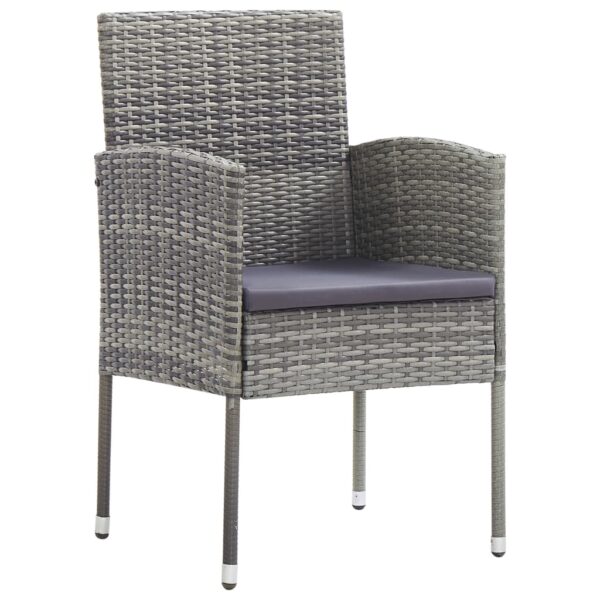 vidaXL 3 Piece Garden Dining Set Poly Rattan Anthracite - Image 4