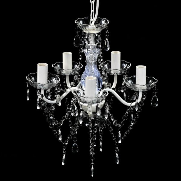 vidaXL Chandelier 5 Bulbs Transparent - Image 4