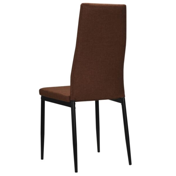 vidaXL Dining Chairs 2 pcs Brown Fabric - Image 5