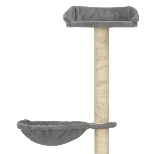 vidaXL Cat Tree with Sisal Scratching Posts Grey 148 cm - Image 4