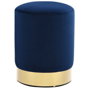 vidaXL Stool Blue and Gold Velvet 28 x 36 cm