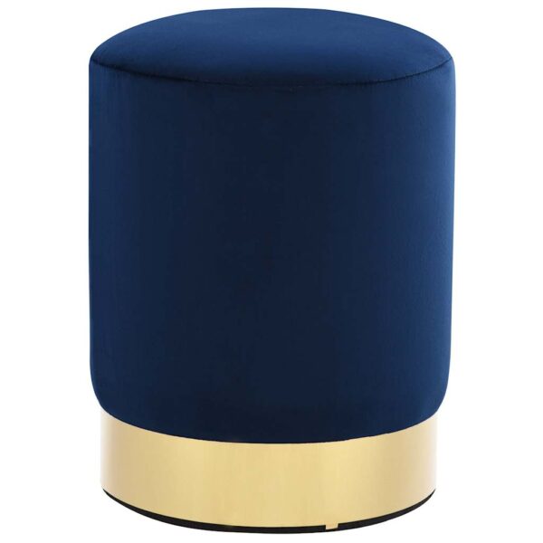 vidaXL Stool Blue and Gold Velvet 28 x 36 cm - Image 1