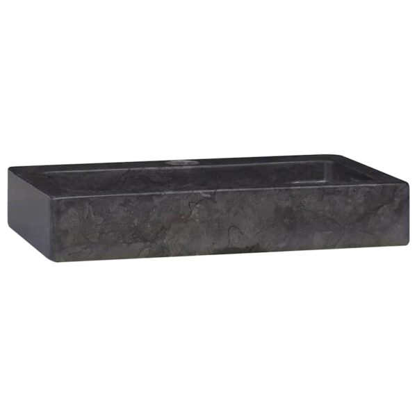 vidaXL Wall-mounted Sink Black 38x24x6.5 cm Marble - Image 3