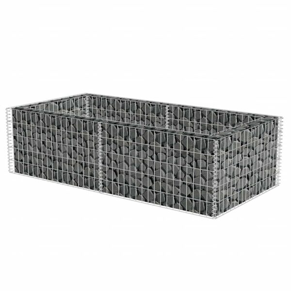 vidaXL Gabion Planter Galvanised Steel 180x90x50 cm - Image 4