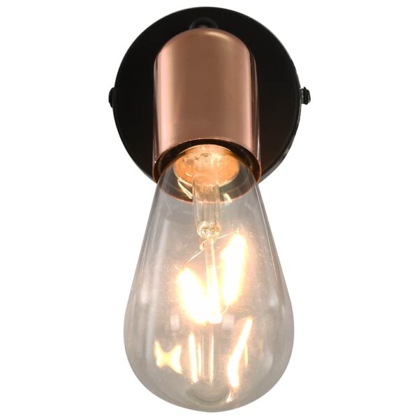 vidaXL Spot Lights 2 pcs with Filament Bulbs 2 W Black and Copper E27 - Image 5