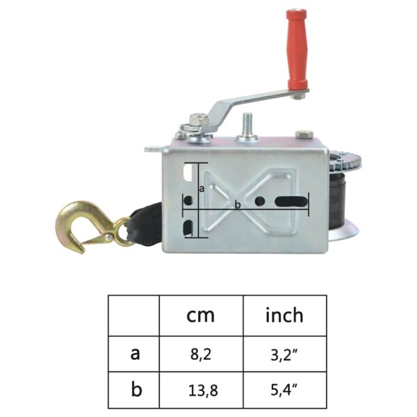 vidaXL Hand Winch with Strap 1130 kg - Image 6