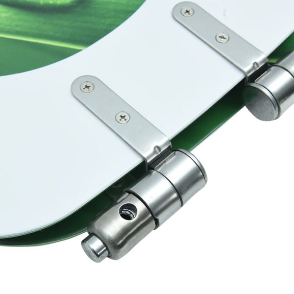 vidaXL WC Toilet Seat with Soft Close Lid MDF Green Water Drop Design - Image 9