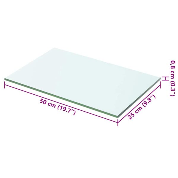 vidaXL Shelf Panel Glass Clear 50x25 cm - Image 3