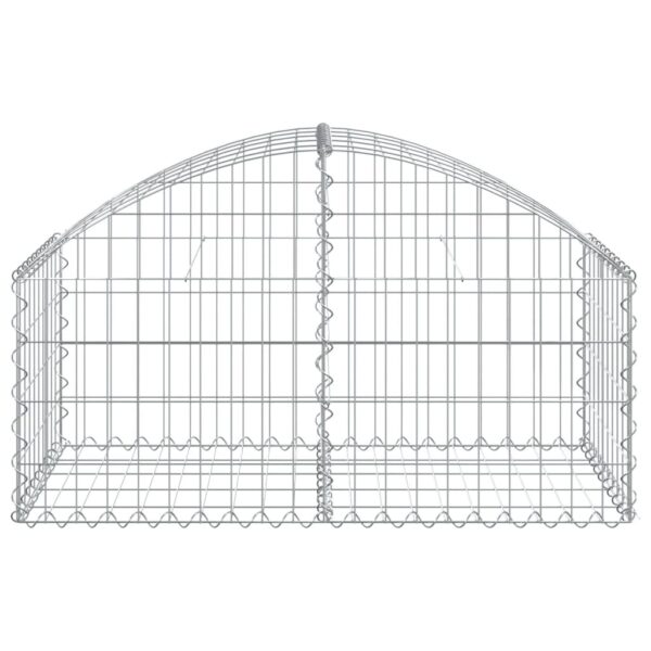 vidaXL Arched Gabion Basket 100x50x40/60 cm Galvanised Iron - Image 3