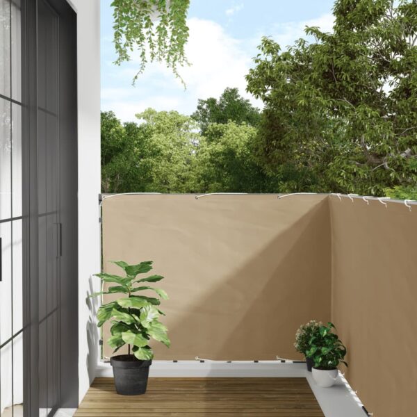 vidaXL Balcony Screen Beige 120x300 cm Oxford Fabric - Image 1