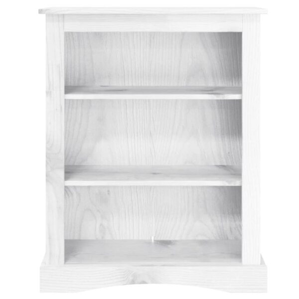 vidaXL 3-Tier Bookcase Mexican Pine Corona Range White 81x29x100 cm - Image 5