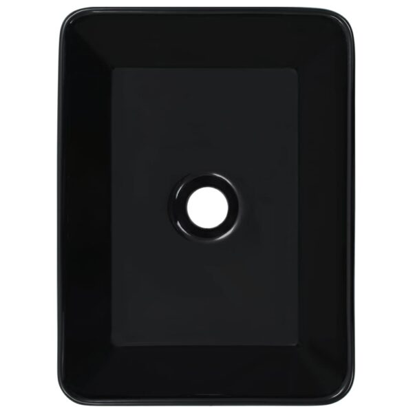 vidaXL Wash Basin 40x30x13 cm Ceramic Black - Image 3