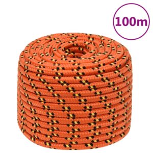 vidaXL Boat Rope Orange 12 mm 100 m Polypropylene