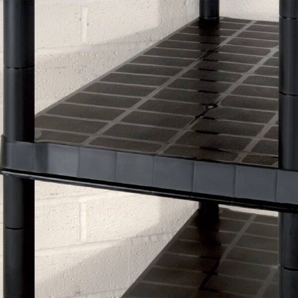 vidaXL Storage Shelf 5-Tier Black 366x45.7x185 cm Plastic - Image 5