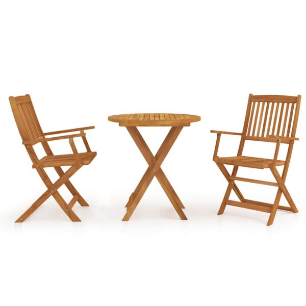 vidaXL 3 Piece Folding Garden Dining Set Solid Acacia Wood - Image 1