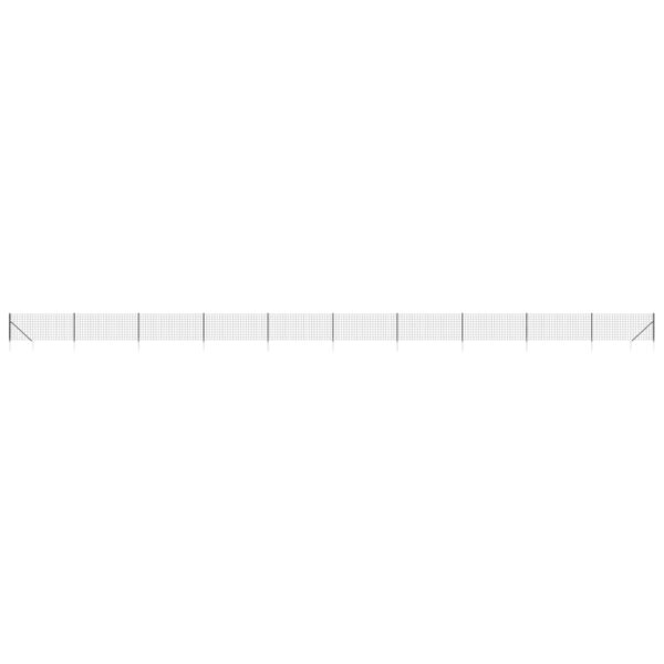 vidaXL Wire Mesh Fence with Spike Anchors Anthracite 1x25 m - Image 2