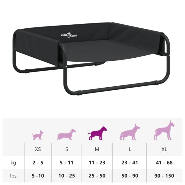 vidaXL Elevated Dog Bed Anthracite Oxford Fabric and Steel - Image 10