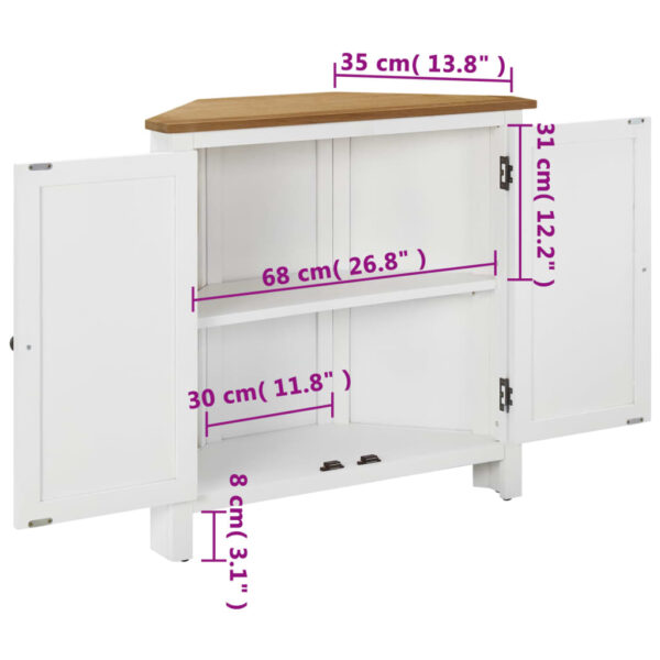 vidaXL Corner Cabinet 80x33.5x78 cm Solid Oak Wood - Image 11