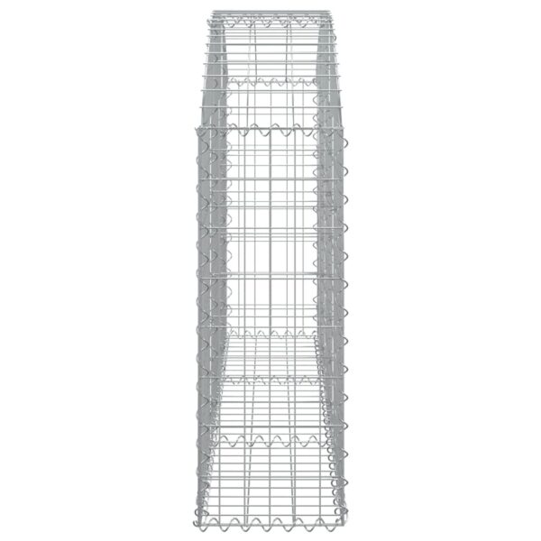 vidaXL Arched Gabion Basket 150x30x80/100 cm Galvanised Iron - Image 4
