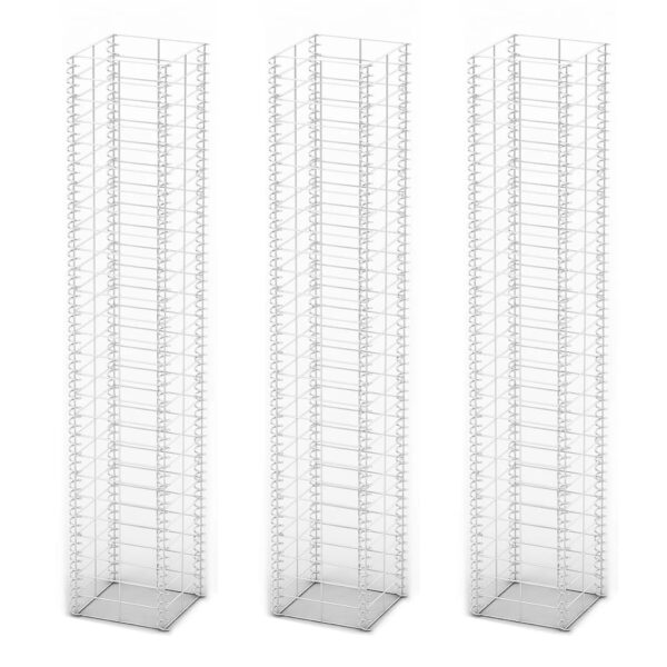 vidaXL Gabion Set 3 pcs Galvanised Wire 25 x 25 x 150 cm - Image 2