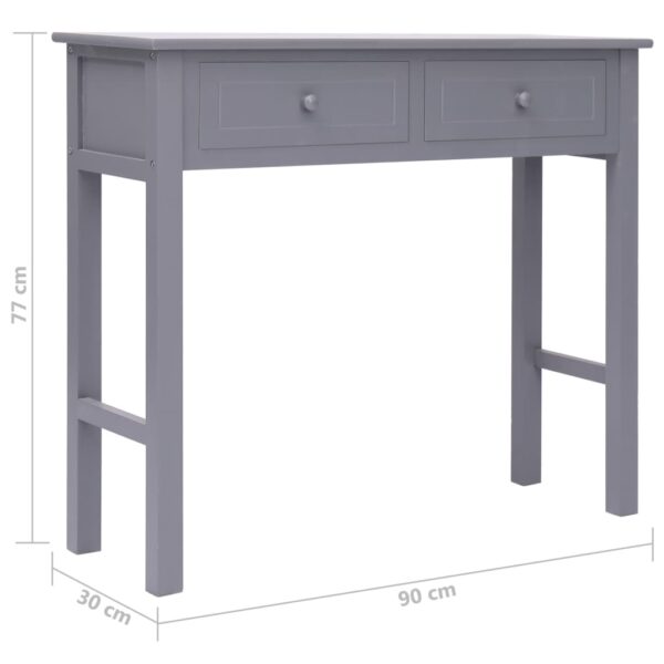 vidaXL Console Table Grey 90x30x77 cm Wood - Image 9