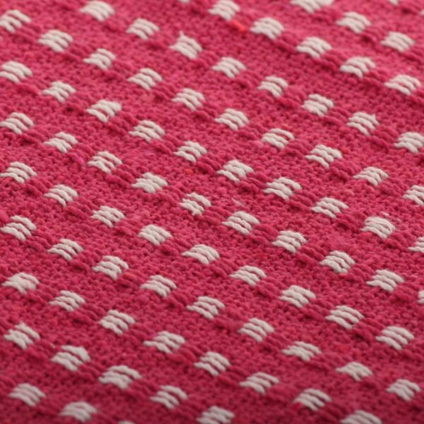 vidaXL Throw Cotton Squares 160x210 cm Pink - Image 6