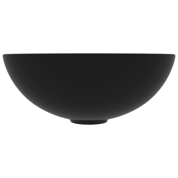 vidaXL Bathroom Sink Ceramic Matt Black Round - Image 3