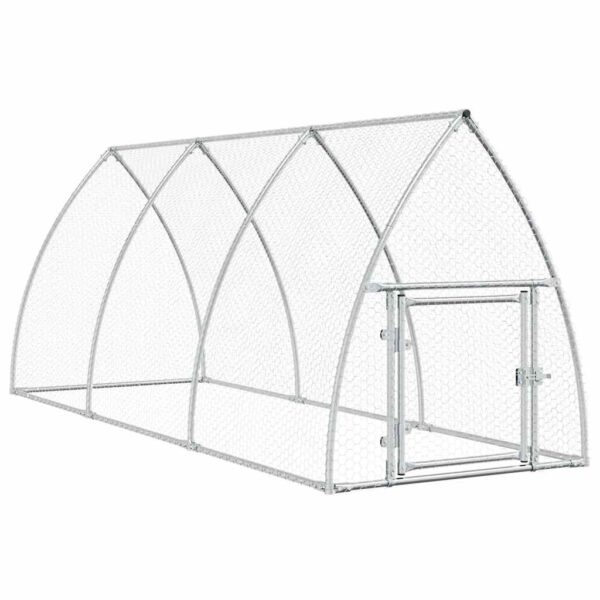 vidaXL Chicken Cage Silver 300x105x120 cm Galvanised Steel - Image 2